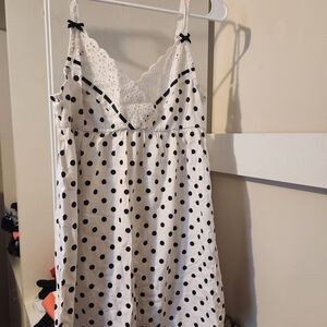 Victoria's Secret Black and White Polka Dot Lace Cami